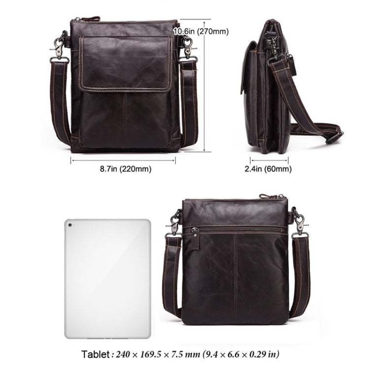 HUMERPAUL Men Crossbody Bag Retro Simple Backpack Leather Shoulder Bag, MH553 (Dark Brown), MH553 (Yellow Brown)