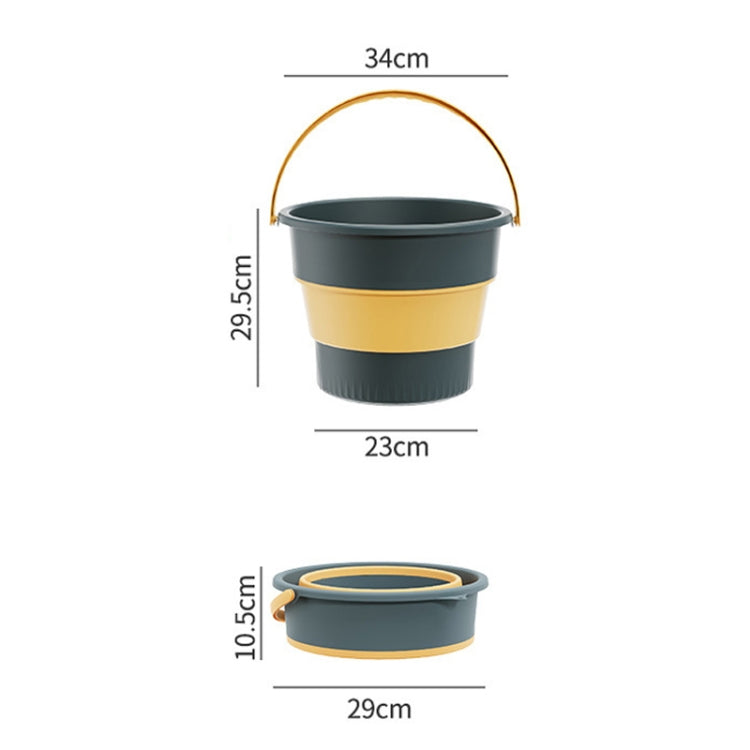 Large 17L Folding Thickened Portable Plastic Bucket Outdoor Fishing Barrel Car Travel Wash Barrel, Large 17L