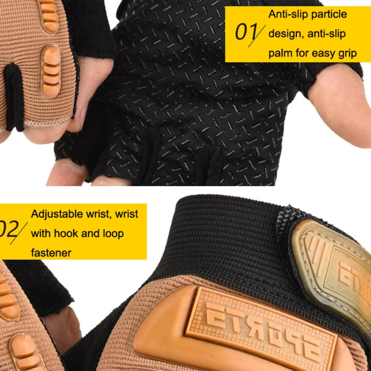 Outdoor Riding Balance Wheel Skating Military Training Children Half-Finger Gloves, M, L