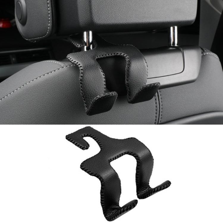 Car Double Hook Stainless Steel Rear Headrest Mobile Phone Holder