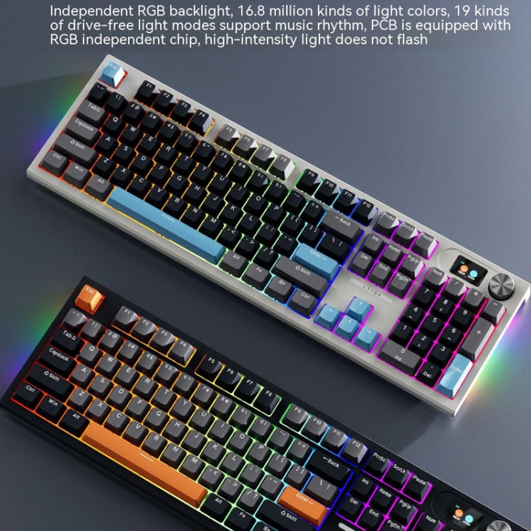 LANGTU LT104 Mechanical Keyboard Backlight Display Flexible DIY Keyboard, Wired Single Mode Gold Axis (Gray Deep), Wired Single Mode Gold Axis (White), Wired Single Mode Silver Axis (Gray Deep), Wired Single Mode Silver Axis (White)��������������������...