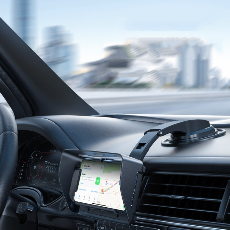 Car Suction Cup Dashboard Mobile Phone Holder with Sun Visor Folding