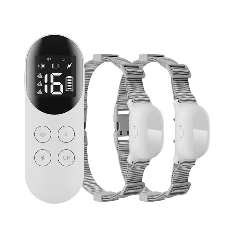 Smart Waterproof Shock Collar For Pets Remote Control Dog Training Device, Size: For-Two-Dog(White)