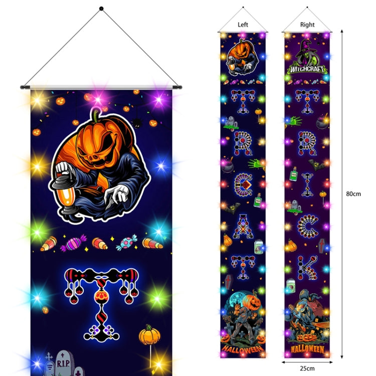 Halloween Christmas LED Lights Double Sided Printing Dual-Purpose Couplet Banner, 180 x 250 cm