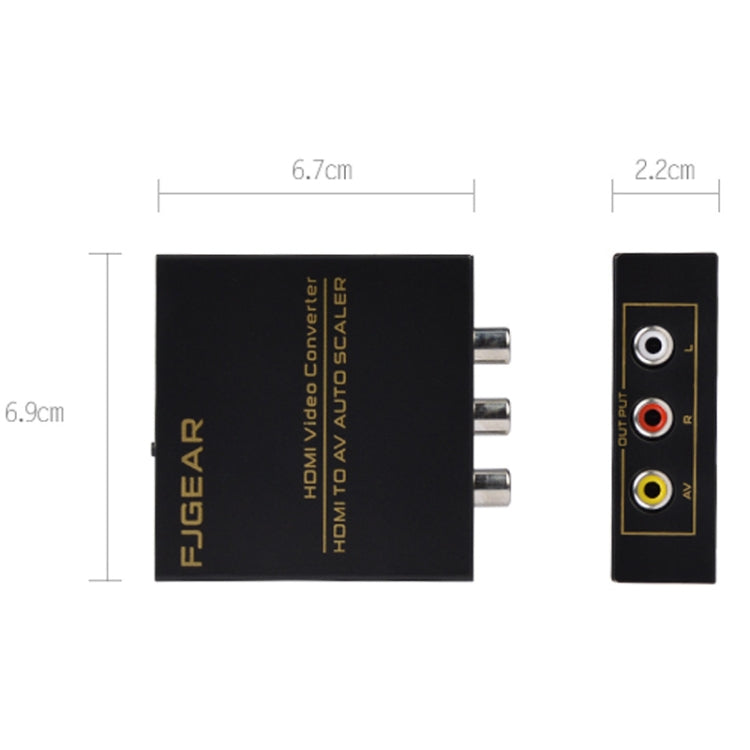 FJGEAR FJ-HA1308 HDMI To AV Converter Support NTSC PAL With Auto Screen Scaling, FJ-HA1308