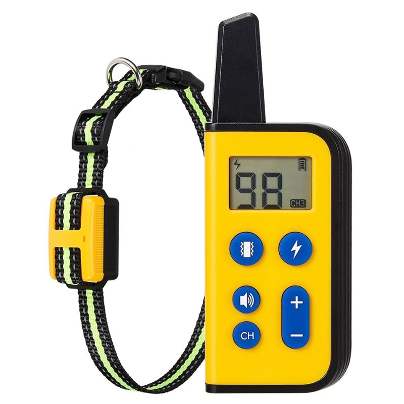 800m Remote Control Dog Trainer Stop Barker Electrical Shock Vibration Pet Collar(Khaki)