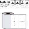 For Phomemo M110 / M200 140pcs /Roll 50x50mm Round Self-Adhesive Thermal Labels, 140pcs /Roll 50x50mm Round