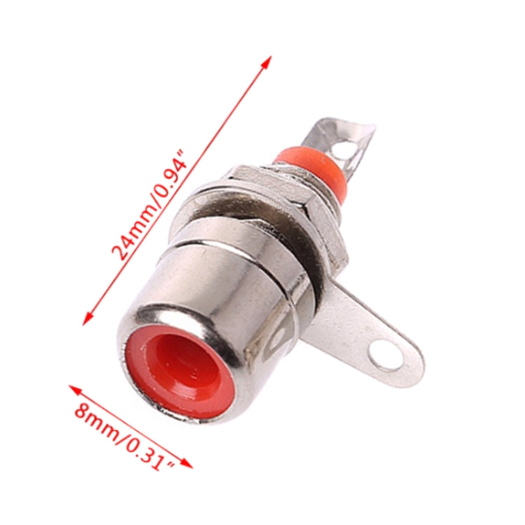 10pcs Small RCA Soldered Lotus Master AV Socket Audio Connector, Red