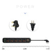 A03 2m 3000W 5 Plugs + 4-USB Ports Multifunctional Flame-retardant Socket with Switch