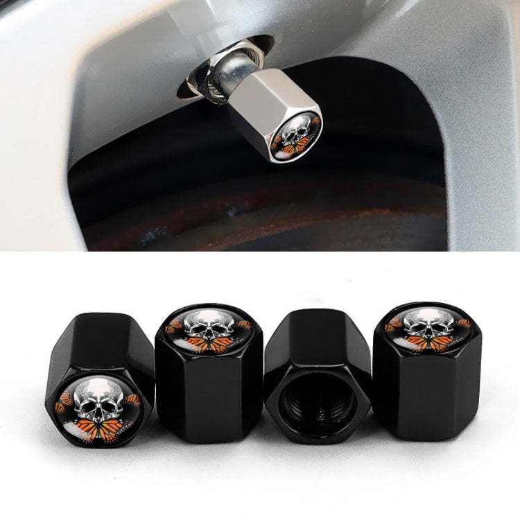 4pcs/set Skull Metal Car Tire Universal Modified Aluminum Alloy Valve