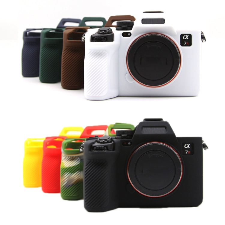For Sony A7RV Mirrorless Camera Protective Silicone Case, Yellow, Red, Camouflage, Black, Dark Green, Coffee, White, Blue
