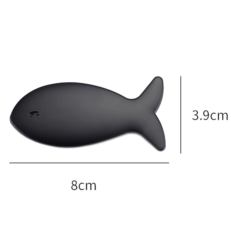 Fish-Shaped Car Metal Stickers Car Body Tail Marker Decorative Decals, Fish-Shaped