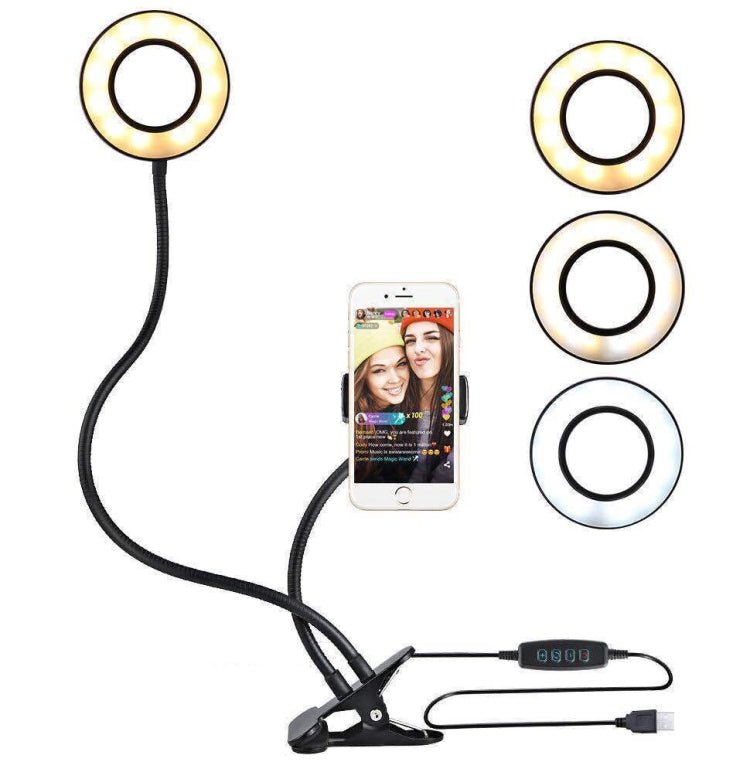 Selfie Ring Light With Cell Phone Holder 360 Rotating Flexible Arms