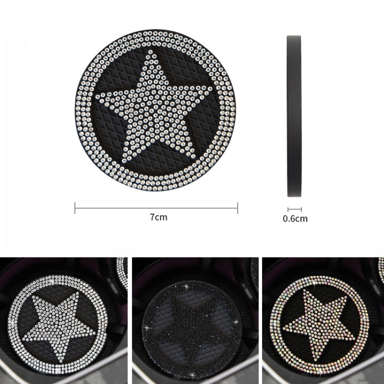 Five-pointed Star Diamond-encrusted Car Non-slip Decorative Water Coaster