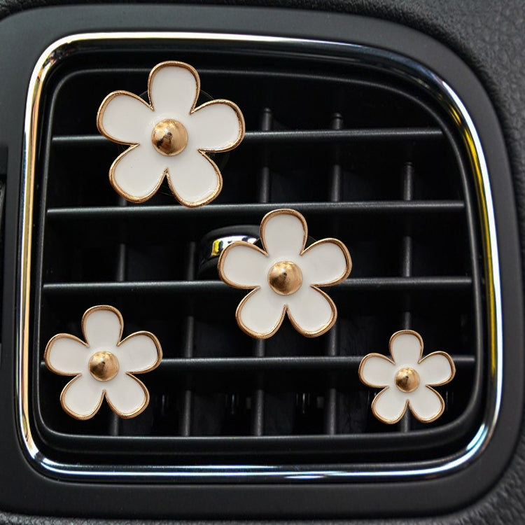 4pcs/set Small Chrysanthemum Perfume Alloy Jewelry Car Air Outlet