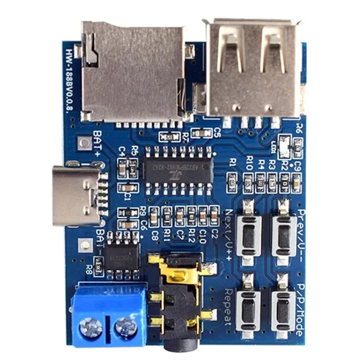 MP3 Lossless Decoder Board Decoder TF Card USB Flash Drive MP3 Decoding Player Module With Amplifier, Micro, Type-C