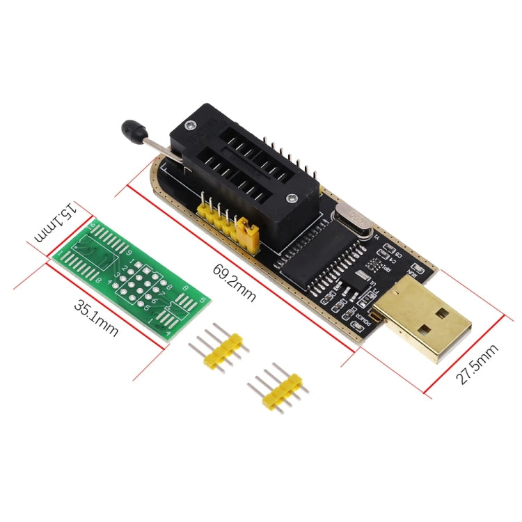 Programmer Module USB Motherboard Routing Liquid Crystals Disassembly Free SOP8 Test Tool, CH341A, Test Clip With 1 Board+CH341A, Test Clip With 2 Board+CH341A