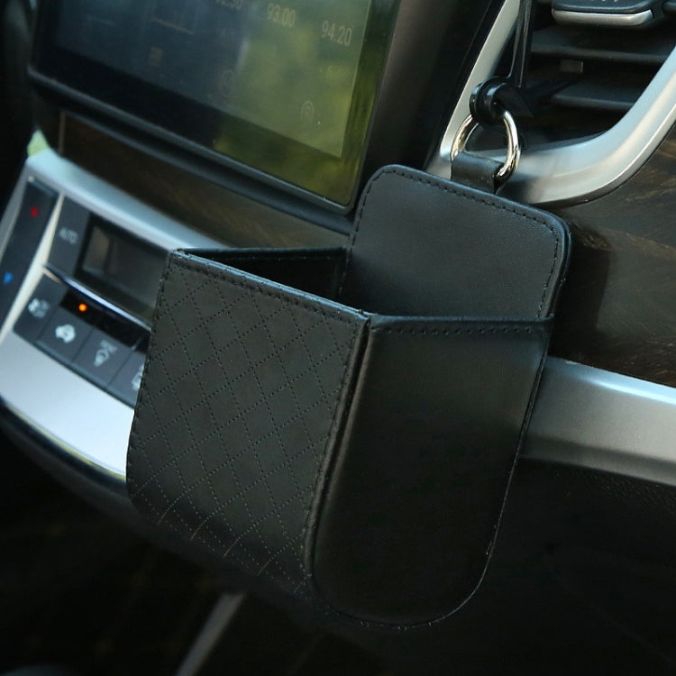 Car Air Outlet Leather Multifunctional Mobile Phone Card Hanging