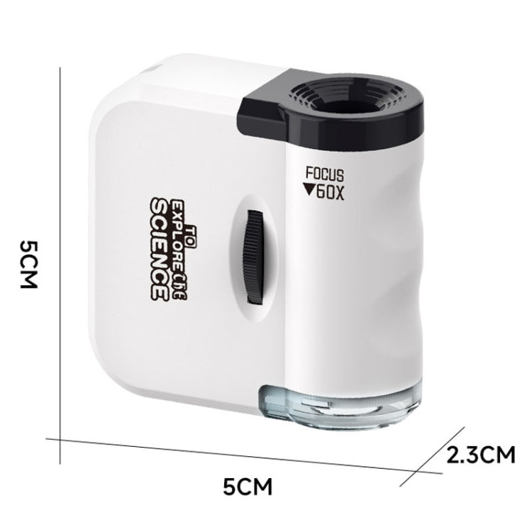 60x Portable Mini Microscope Pendant With LED Lights Outdoor Exploration Observation Fun Kids Toys
