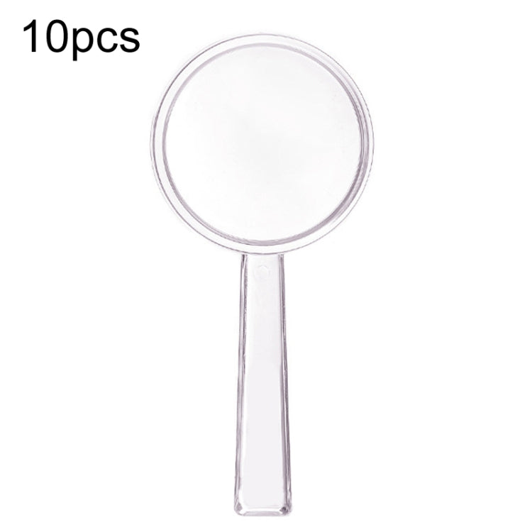 10pcs 3X Magnifying Glass Plastic Transparent Integrated Handheld HD