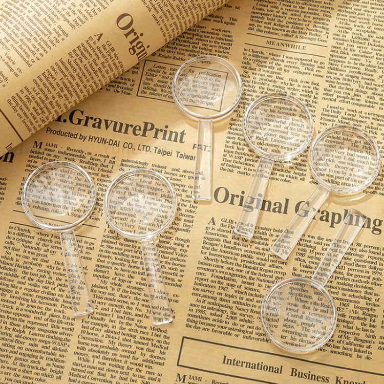 10pcs 3X Magnifying Glass Plastic Transparent Integrated Handheld HD Children Toy Magnifier, 40mm, 28mm