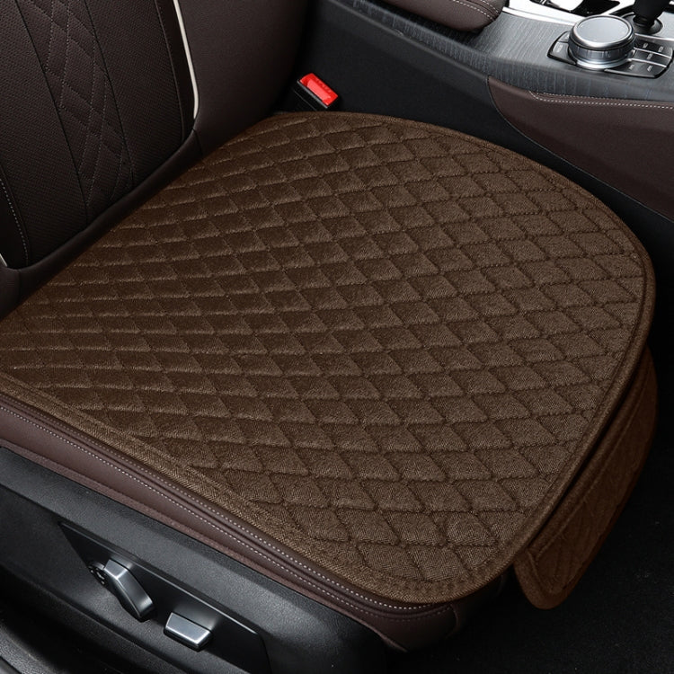 Non-Slip Rhombus Imitation Linen Car Seat Cushion
