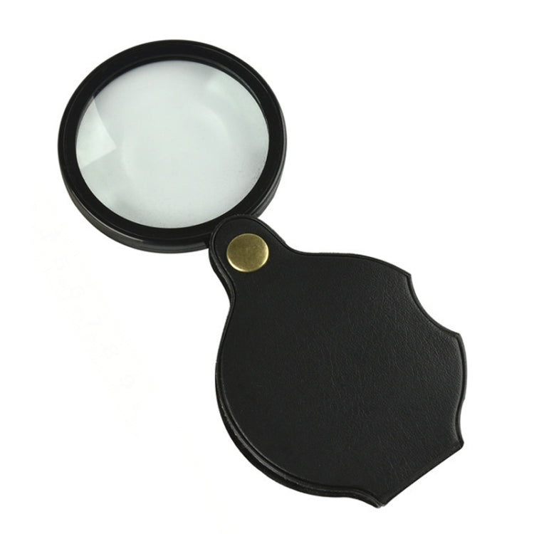 10X Folding Leather Case Magnifier Pocket Magnifying Glass