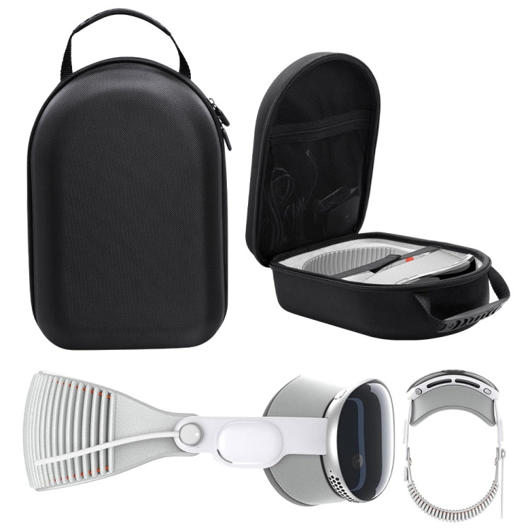 For Apple Vision Pro Storage Bag VR Headwear EVA Portable Hard Case, EVA+Cloth Pattern