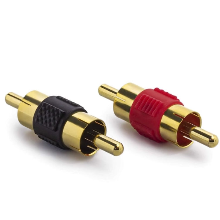 10pcs Gold-plated RCA Lotus Male to-Male  AV Audio Adapter, Gold-plated RCA Male Red, Gold-plated RCA Male Black