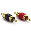10pcs Gold-plated RCA Lotus Male to-Male  AV Audio Adapter, Gold-plated RCA Male Red, Gold-plated RCA Male Black