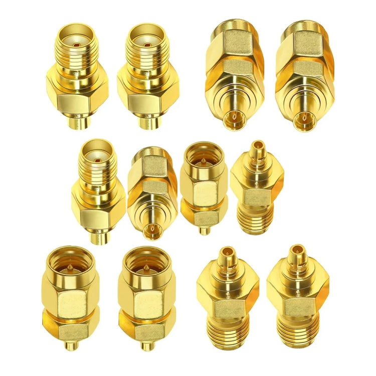 Coaxial Adapter Kit Brass Coaxial Connector RF Antenna Adapter, 4pcs /Set SMA To MMCX, SMA Male To  MMCX Male, SAM Female To MMCX Male, SMA Male To MMCX Female, SMA Female To MMCX Female
