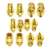 Coaxial Adapter Kit Brass Coaxial Connector RF Antenna Adapter, 4pcs /Set SMA To MMCX, SMA Male To  MMCX Male, SAM Female To MMCX Male, SMA Male To MMCX Female, SMA Female To MMCX Female