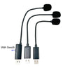 USB Direct Plug Computer Live Video Conference Microphone, 4.0x205mm, 4.0x255mm, 4.0x255mm With Switch