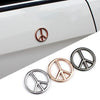 Car Anti-War Peace Sign Three-Dimensional Metal Stickers, Titanium Black, Gold
