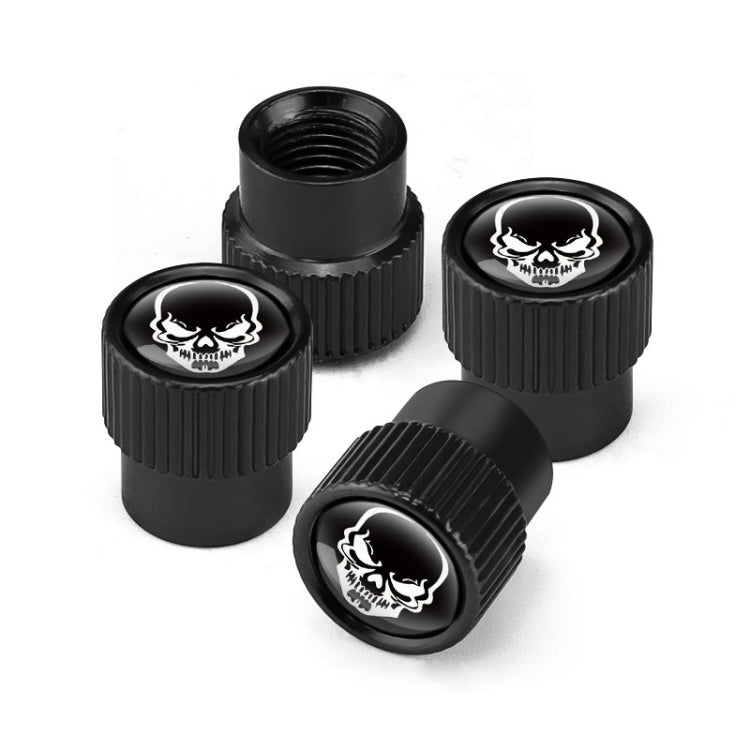 4pcs /Set Skeleton Car Tire Universal Aluminum Valve Cap