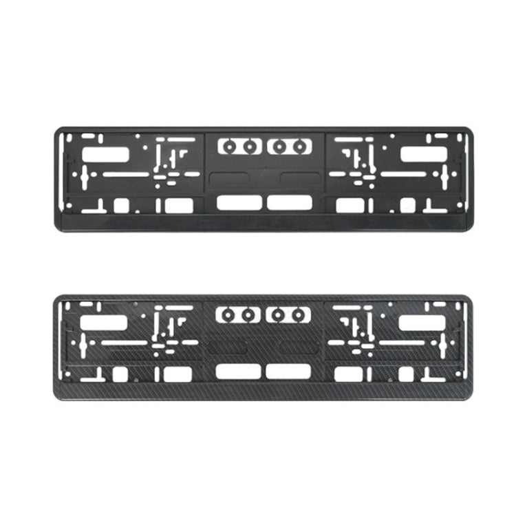European Standard Single-strip Plastic License Plate Frame, Black, Carbon Pattern