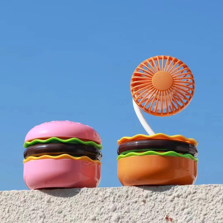 Hamburger Shaped Mini Desktop Fan with Cosmetic Mirror