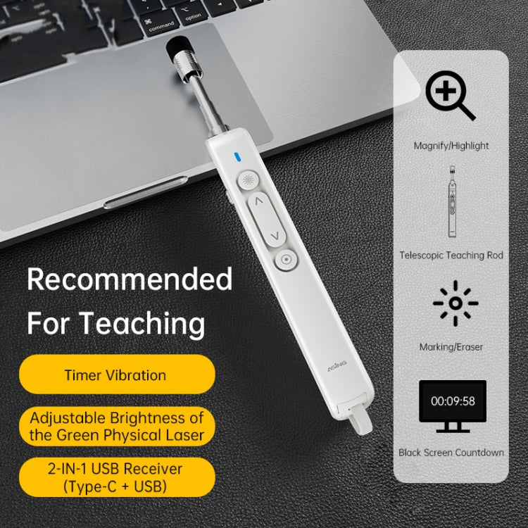 ASING A31 Multi-Functional Presentation Remote With Telescopic Teaching Rod Designed For Touch Screen, A31