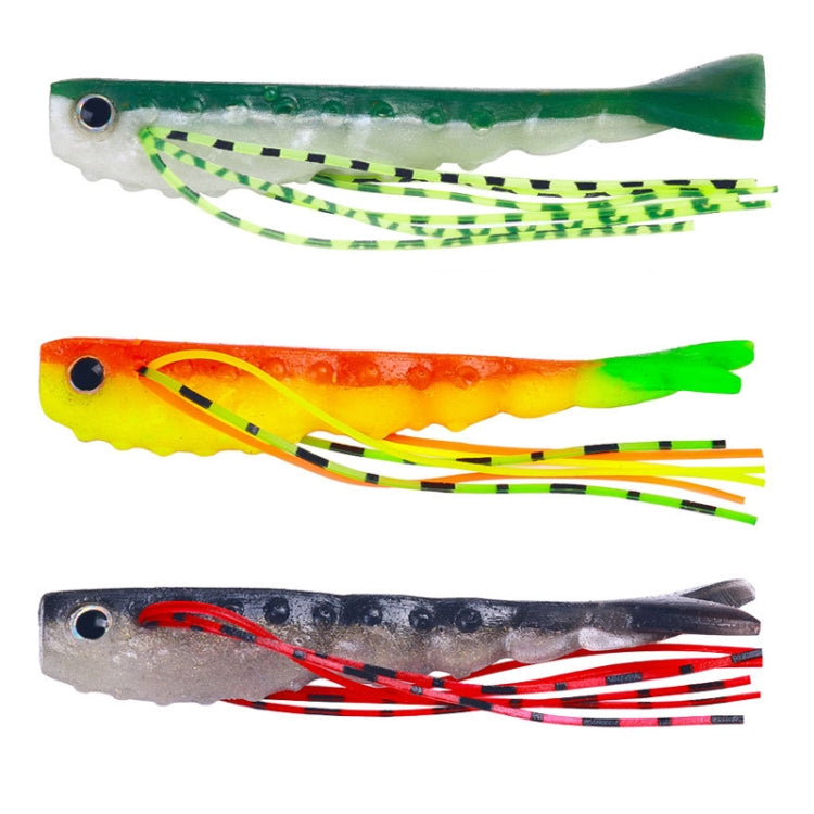 HENGJIA SO175 Two Color Split Fork Soft Bait Freshwater Fishing Salmon Lures, 6.6cm 5pcs /Pack