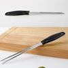 Outdoor Stainless Steel Barbecue Fork Food PP Handle Meat Spork