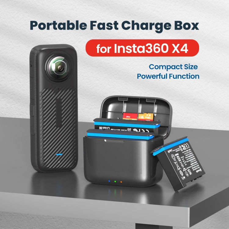 For Insta360 X4 AMagisn Battery Fast Charge Charging Box Sports Camera Accessories, For Insta360 X4