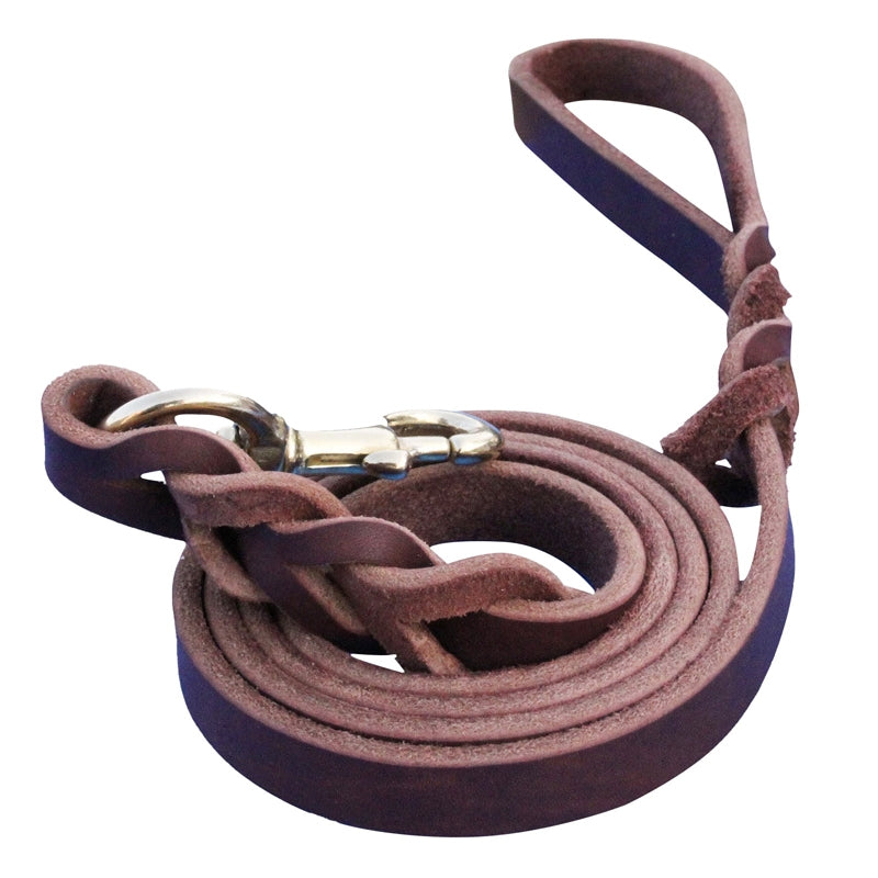 1.2 x 250cm Pet Outing Cowhide Towing Leash Dog Training Harness(Iron Hook)