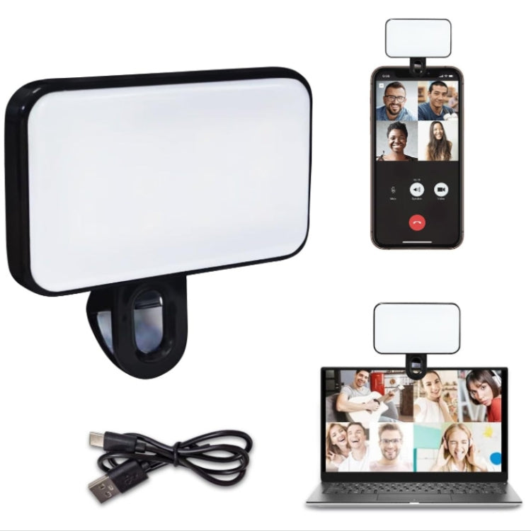 Selfie Fill Light Rechargeable 3 Color Temperature Clip On For Phone