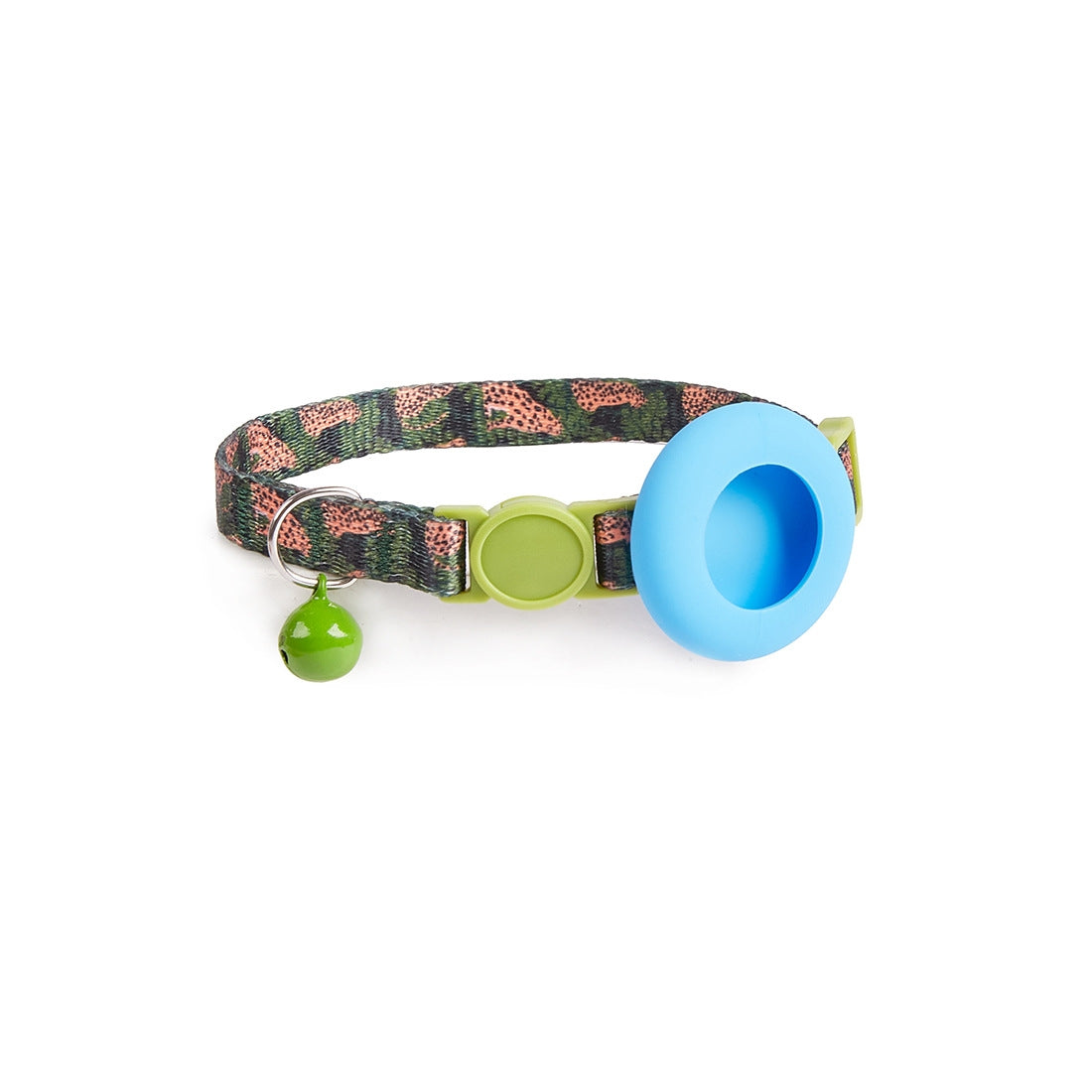 For AirTag Pet Collar Holder Print Design Case with Bell and Safety Buckle, Style: Camouflage Forest