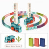Children Dominoes Toy Train Electrical Music Light Train Automatic Casting Tokens Toy