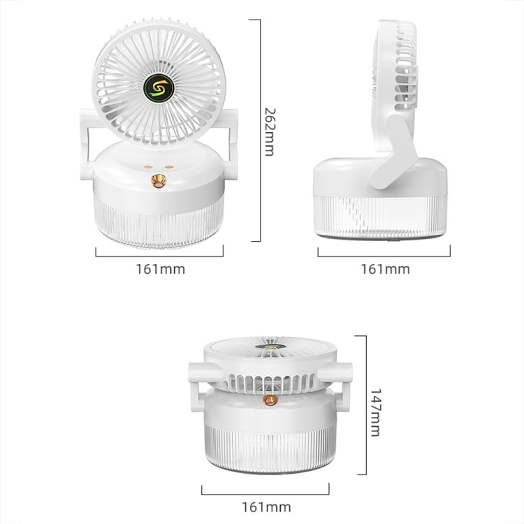 USB Charging Folding Desktop Spray Humidification Fan with Night Light