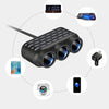 1 To 3 12V/24V Car Cigarette Lighter Charger Multi-function Seven-color Light, BY-1507