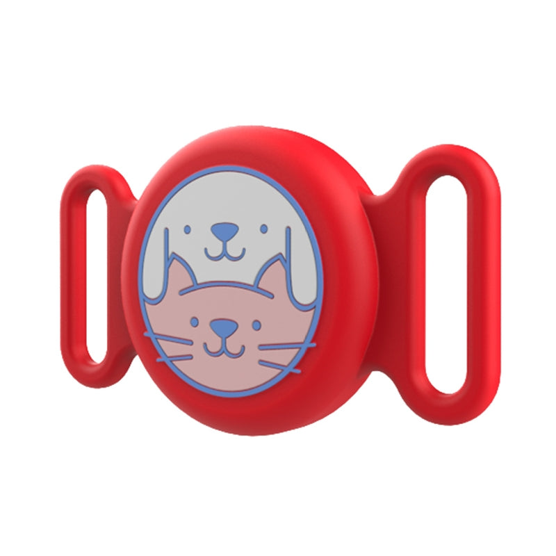 For AirTag Pet Collar Locator Silicone Life Waterproof Protective Case(Red)