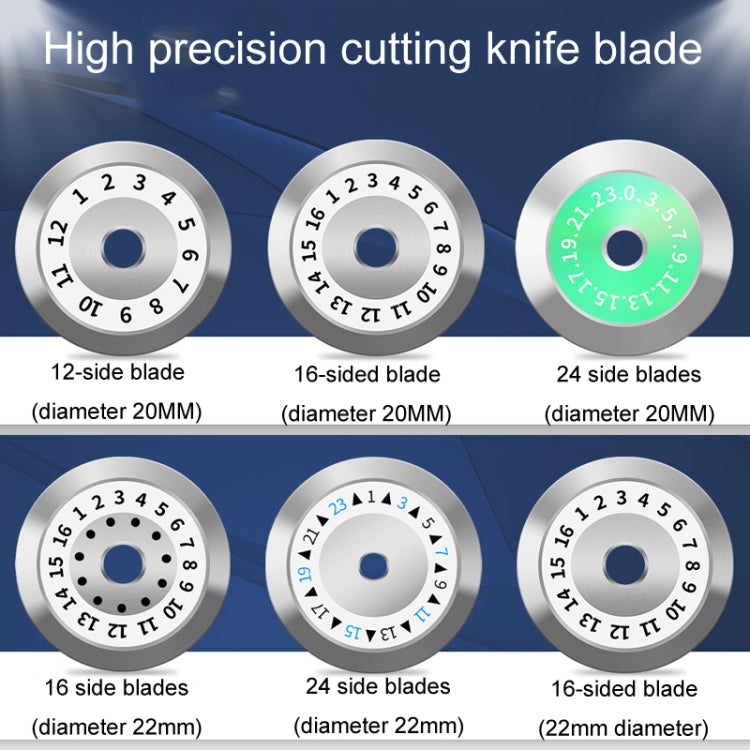 Fiber Optic Cutting Knife Replacement Tungsten Steel Blade, 20mm 12 Rotating Surface, 20mm 16 Rotating Surface, 20mm 24 Rotating Surface, 22mm 16 Rotating Surface, 22mm 24 Rotating Surface, 22mm 16 Rotating Surface With Hole
