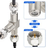 F Type Splitter 3 Way F Female To Dual F Female Coaxial Connector Adapter, F Female To Dual F Female